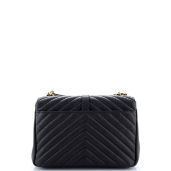 Saint Laurent Classic Monogram College Bag Matelasse Chevron Leather Medium