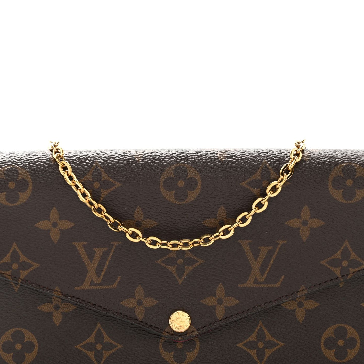 Louis Vuitton Monogram Pochette Felicie Chain Wallet Fuchsia