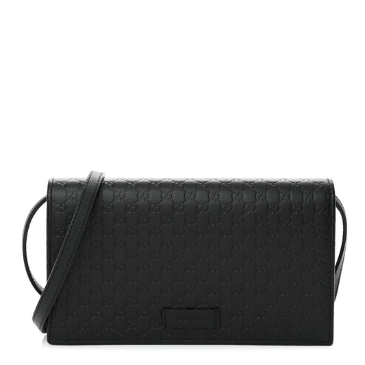 Gucci  Microguccissima Crossbody Wallet Black