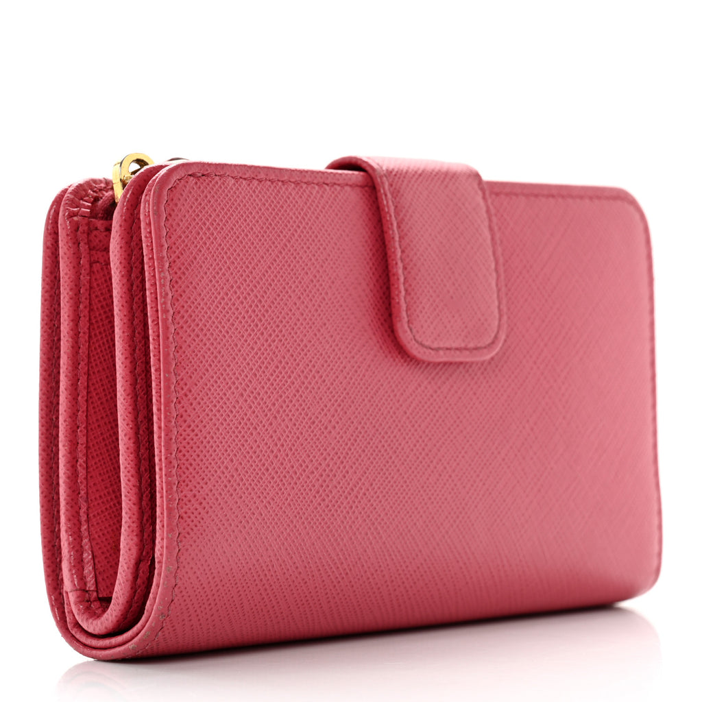 Prada Saffiano Metal Leather Compact Wallet