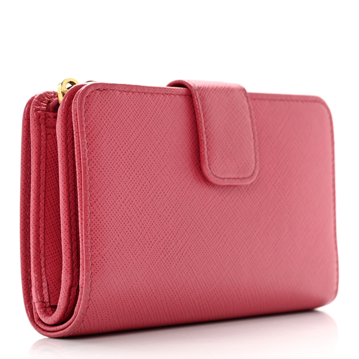 Prada Saffiano Metal Leather Compact Wallet