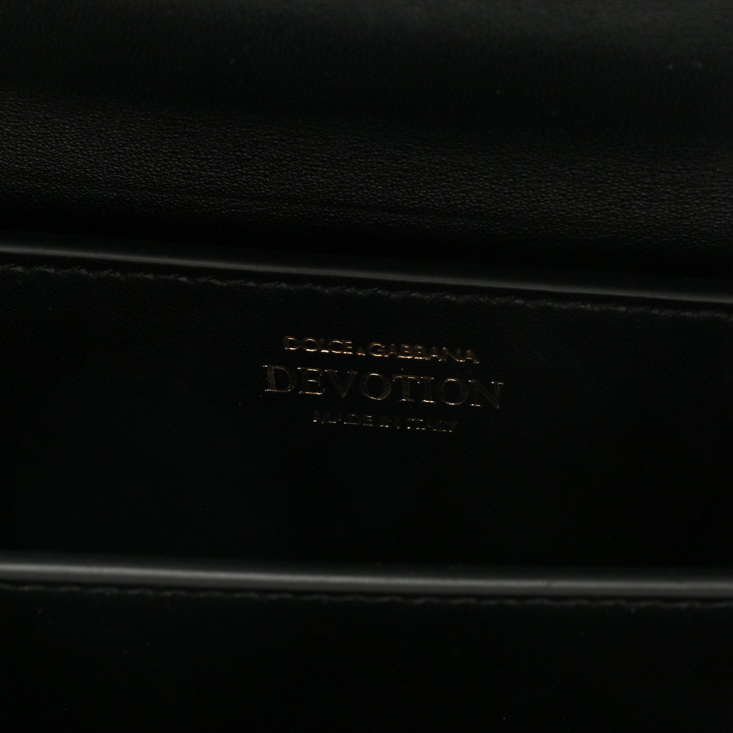 DOLCE GABBANA Lambskin Mini Devotion Crossbody Bag Black
