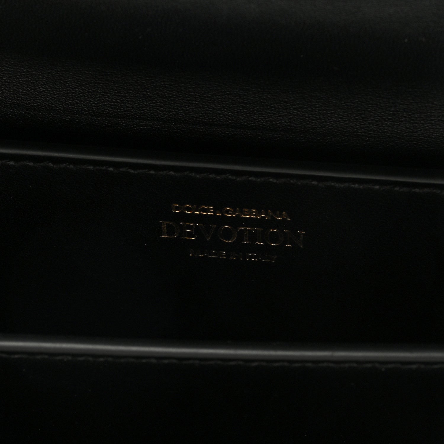 DOLCE GABBANA Lambskin Mini Devotion Crossbody Bag Black