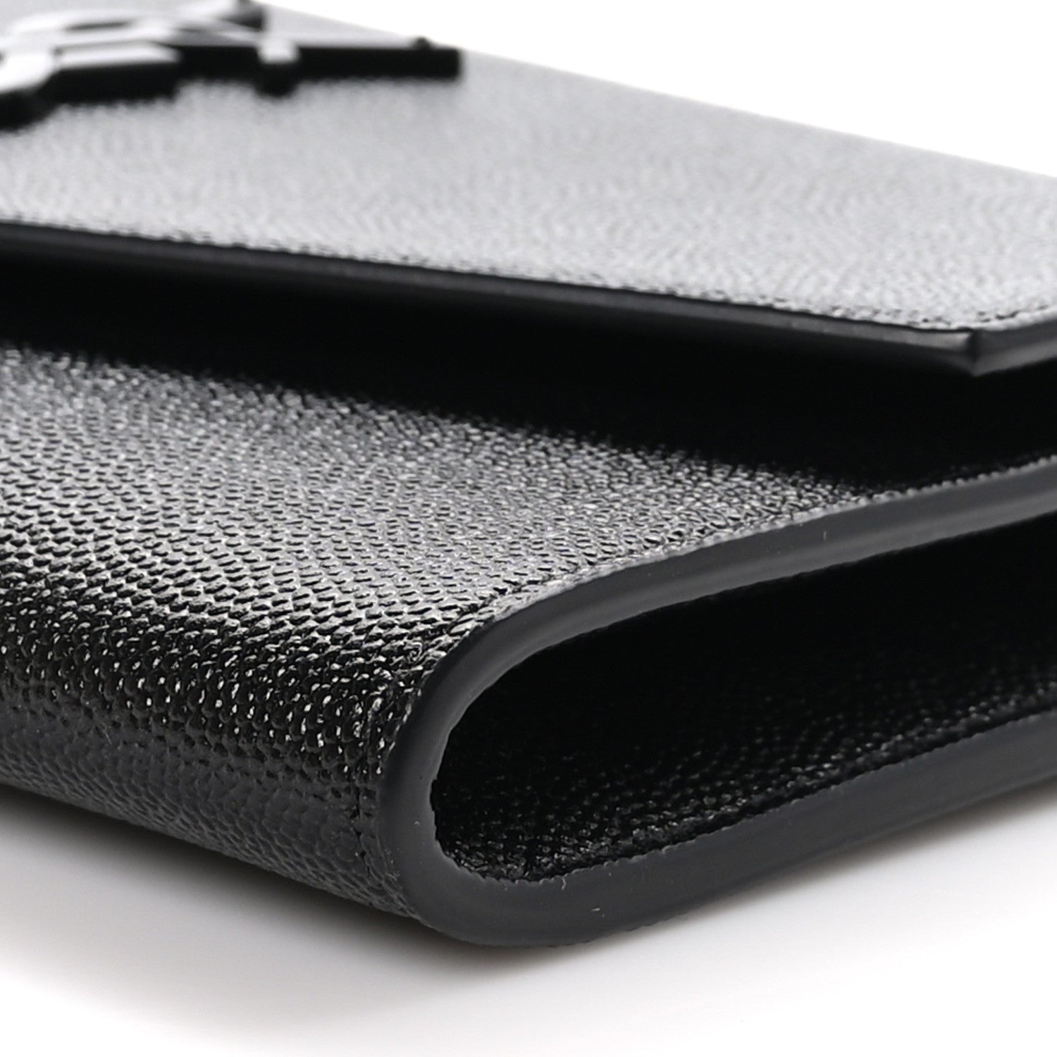 Saint Laurent  Grain de Poudre Uptown Chain Wallet Black