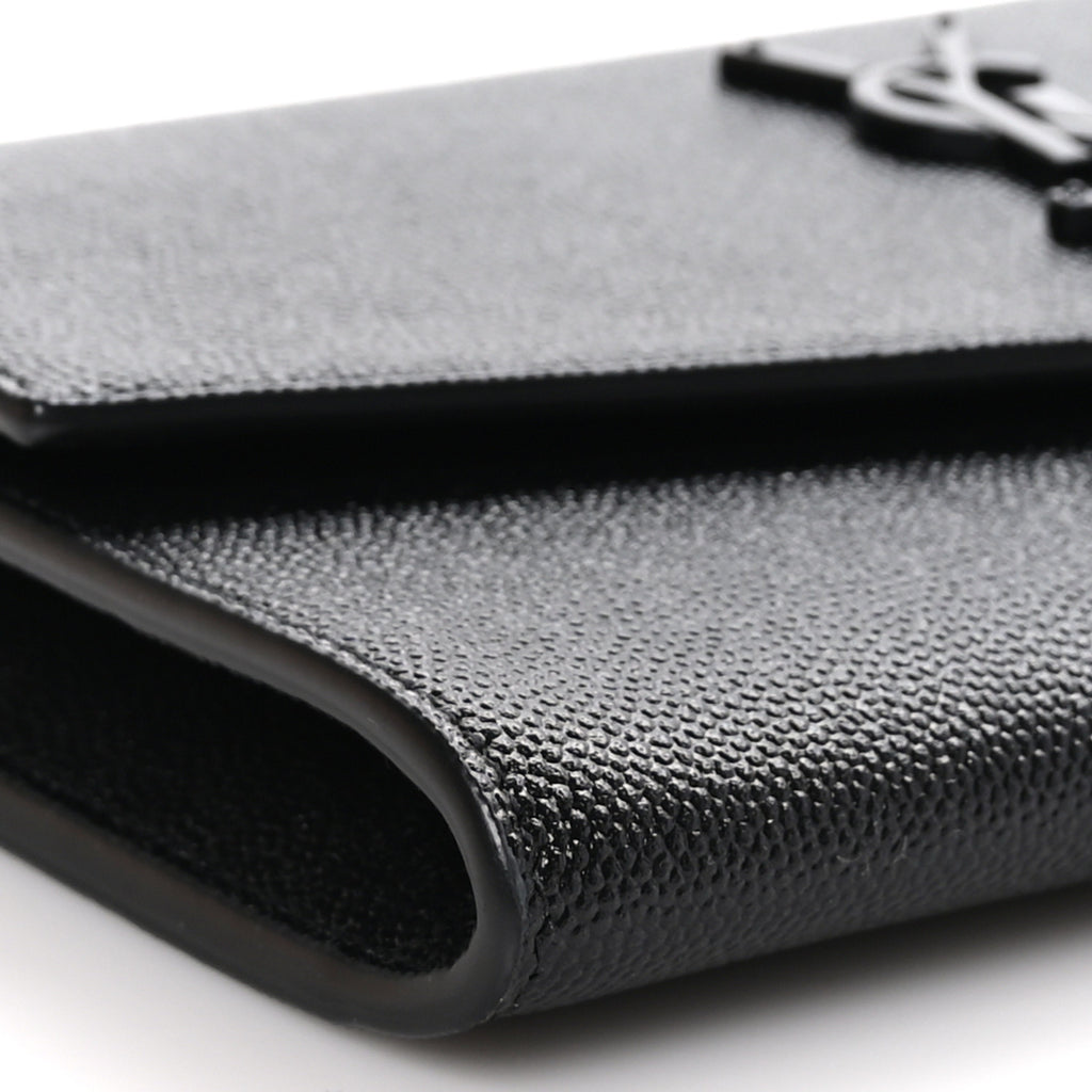 Saint Laurent  Grain de Poudre Uptown Chain Wallet Black