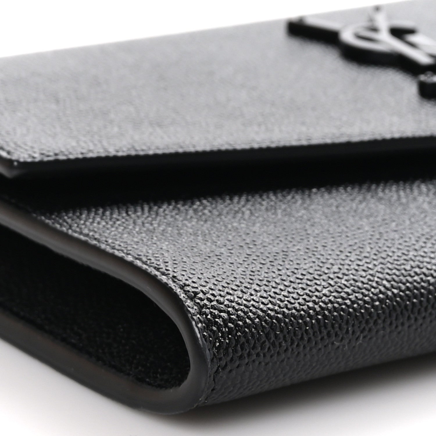 Saint Laurent  Grain de Poudre Uptown Chain Wallet Black