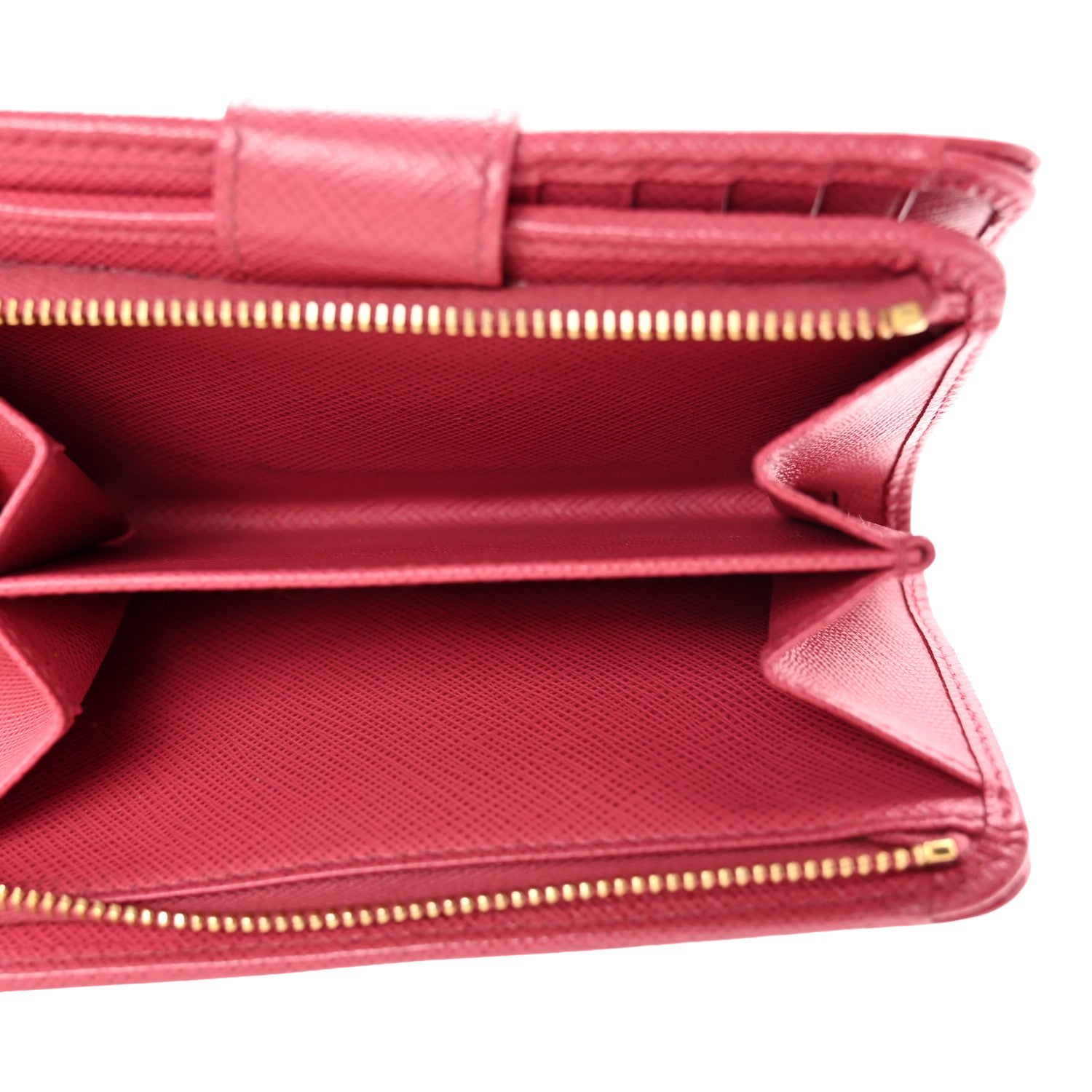 Prada Saffiano Metal Leather Compact Wallet