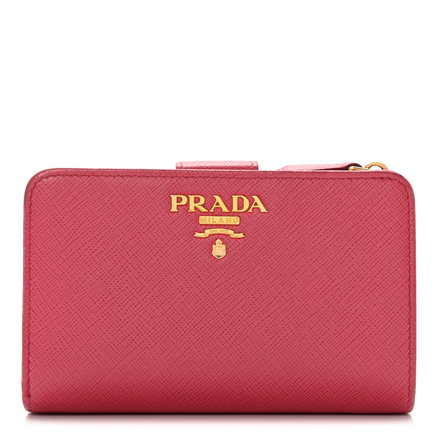 Prada Saffiano Metal Leather Compact Wallet