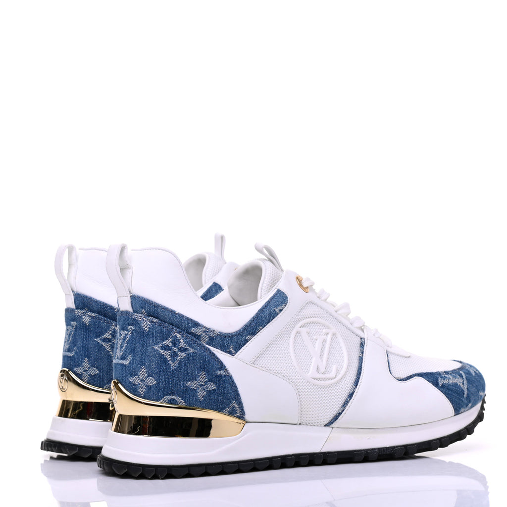 Louis Vuitton  Calfskin Monogram Denim Run Away Sneakers