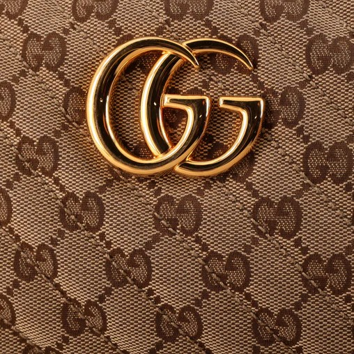 Gucci GG Marmont Shoulder Bag Diagonal Quilted GG Canvas Small