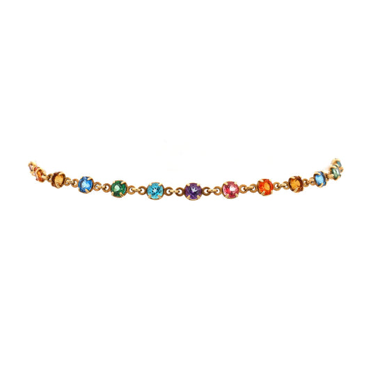 Gucci GG Running Chain Toggle Bracelet 18K Yellow Gold with Topaz, Quartz, Tsavorite and Sapphire