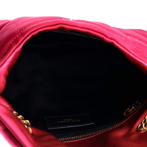 Saint Laurent Loulou Shoulder Bag Matelasse Chevron Satin Toy