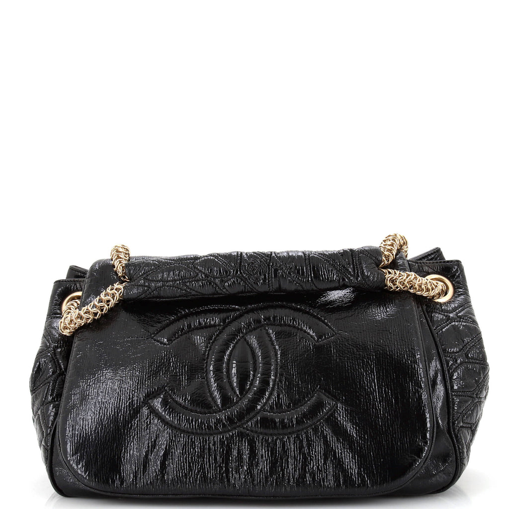 Chanel Rodeo Drive Accordion Flap Bag Patent Vinyl Medium