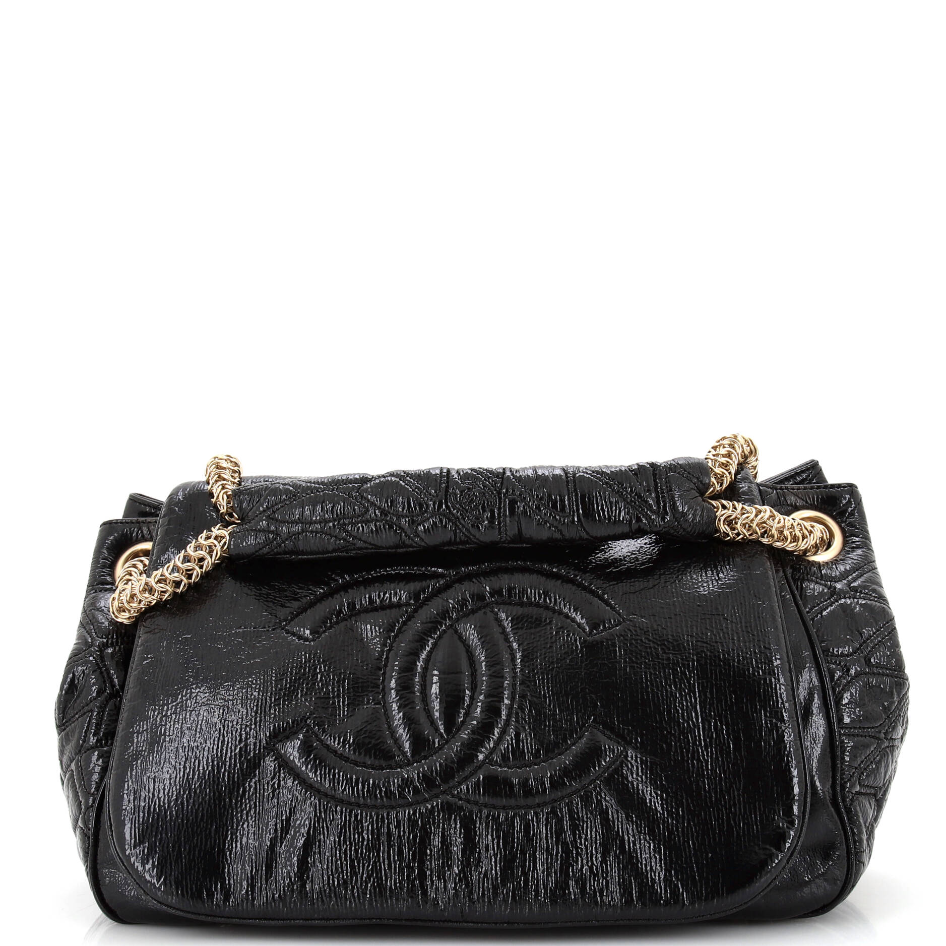 Chanel Rodeo Drive Accordion Flap Bag Patent Vinyl Medium