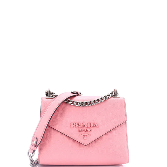 Prada Monochrome Shoulder Bag Saffiano Leather Small