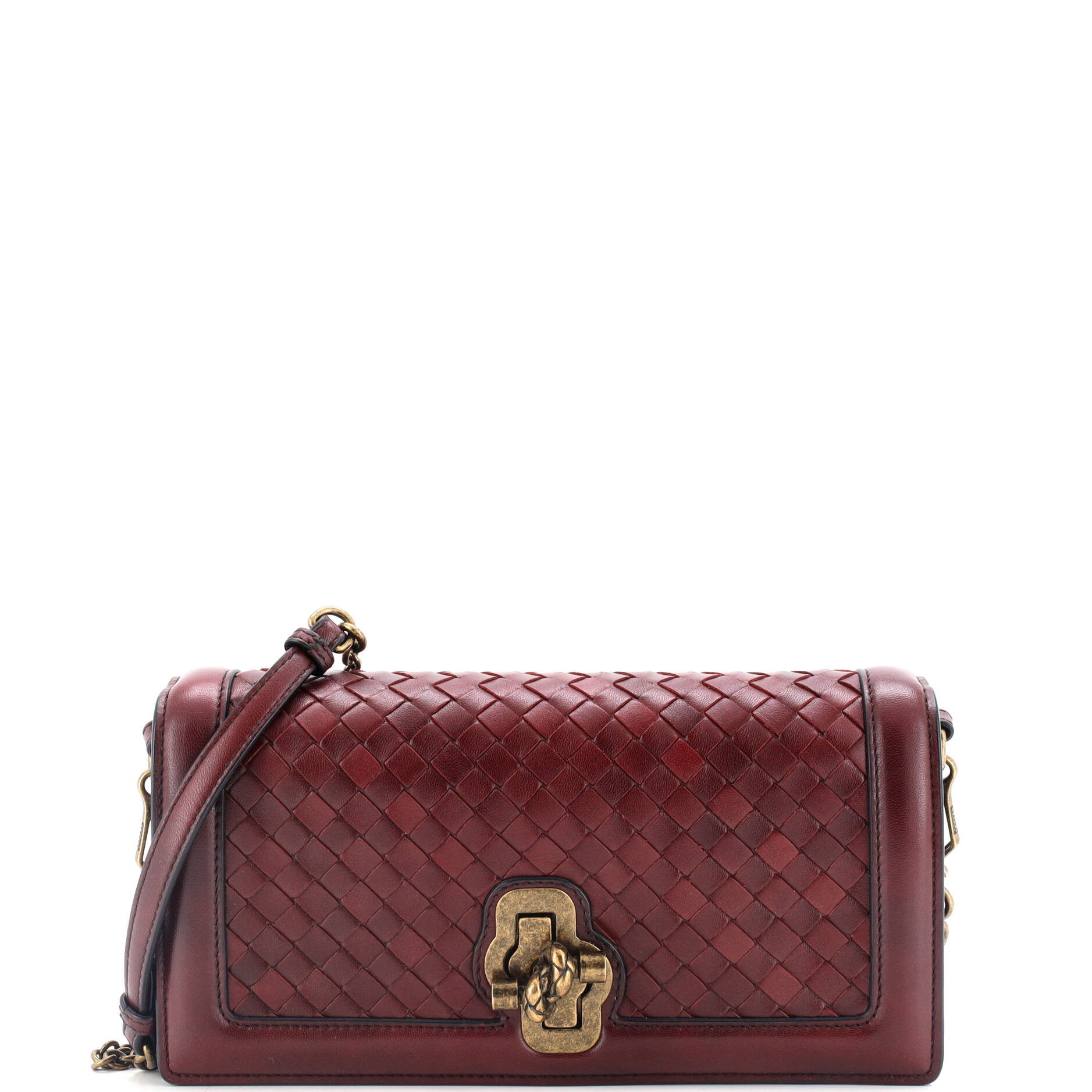 Bottega Veneta Olimpia Knot Chain Clutch Intrecciato Nappa