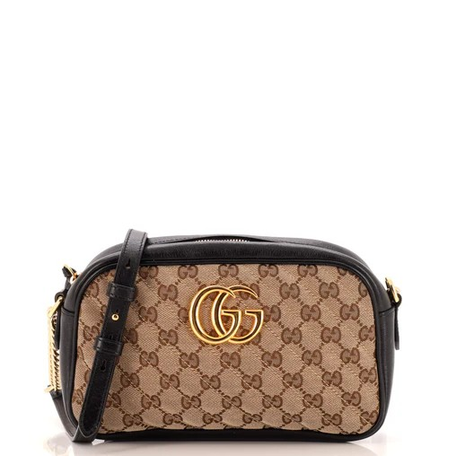 Gucci GG Marmont Shoulder Bag Diagonal Quilted GG Canvas Small