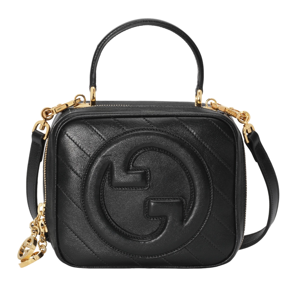 New GUCCI Blondie Black Leather Top Handle Bag New & Authentic