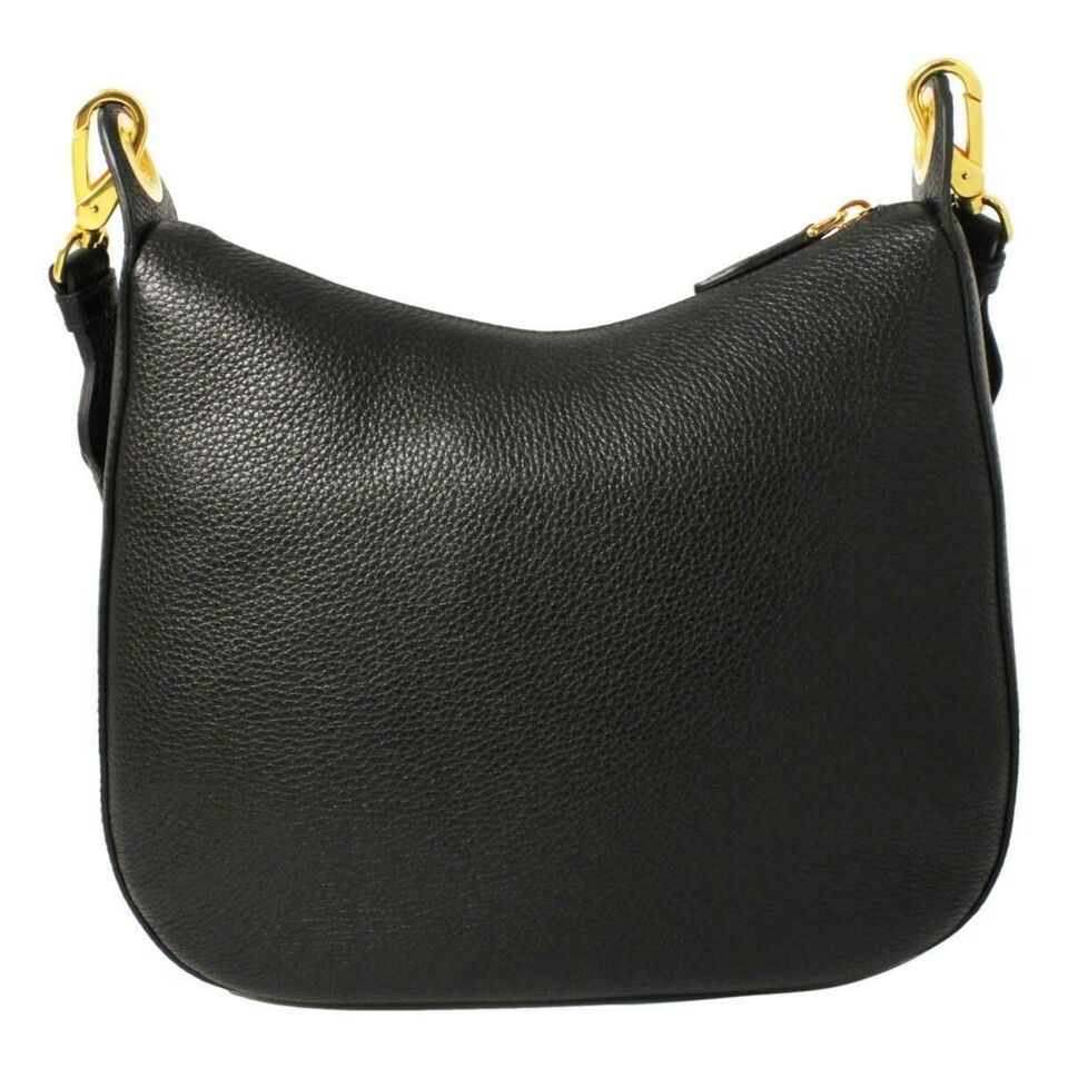 New Prada Black Vitello Phenix Leather