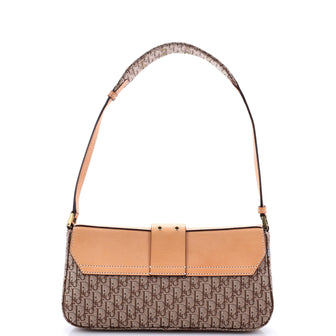 Christian Dior Vintage Street Chic Shoulder Handbag Diorissimo Canvas with Leather Small