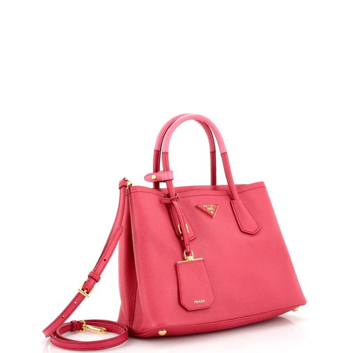 Prada Cuir Double Tote Saffiano Leather Small